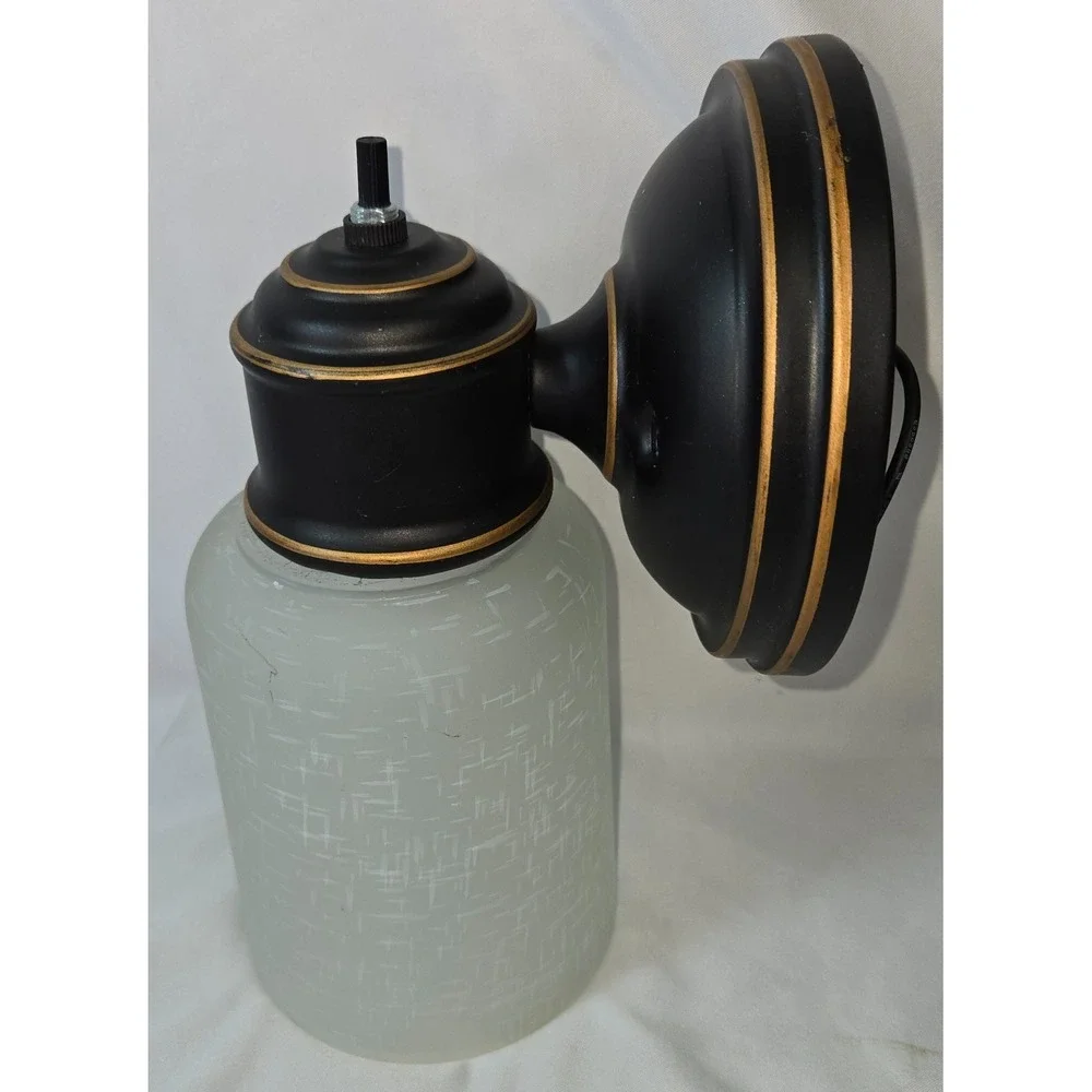 Portfolio Wall Sconce Oil-Rubbed Bronze Vanity Light Fixture Frosted Shades 5